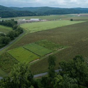 aerial view of fields